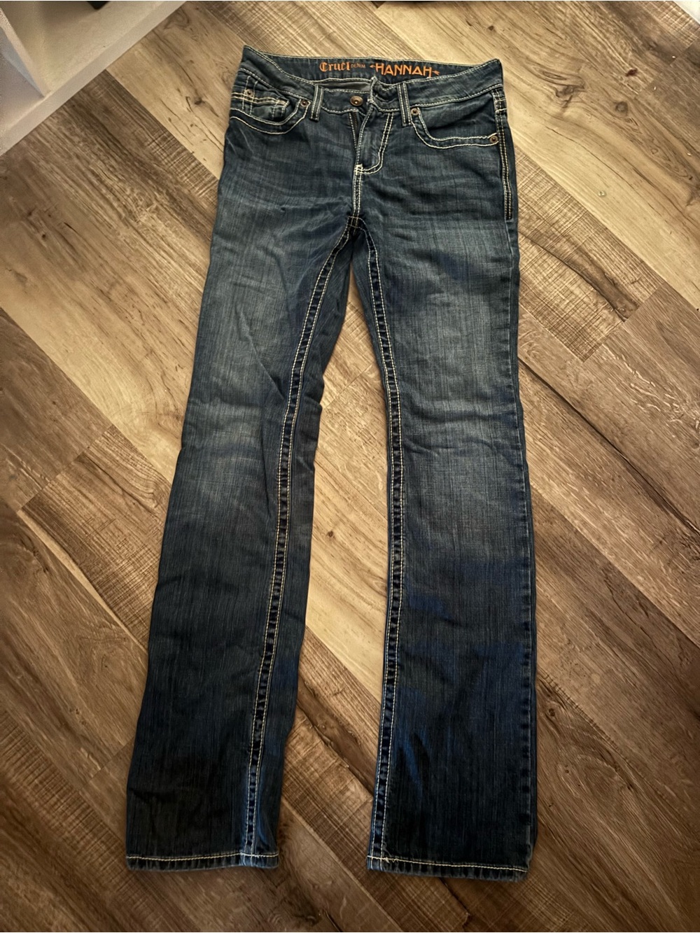 Grace in LA Hannah Women's Boot Cut Jeans in Dark Indigo